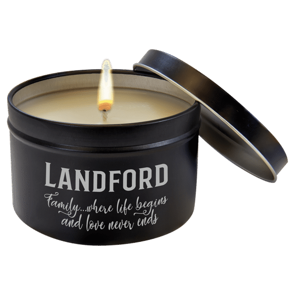 Tropical Coconut Black Metal Tin Candle