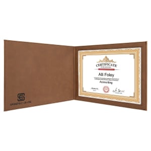 Dark Brown Leatherette Certificate Holder